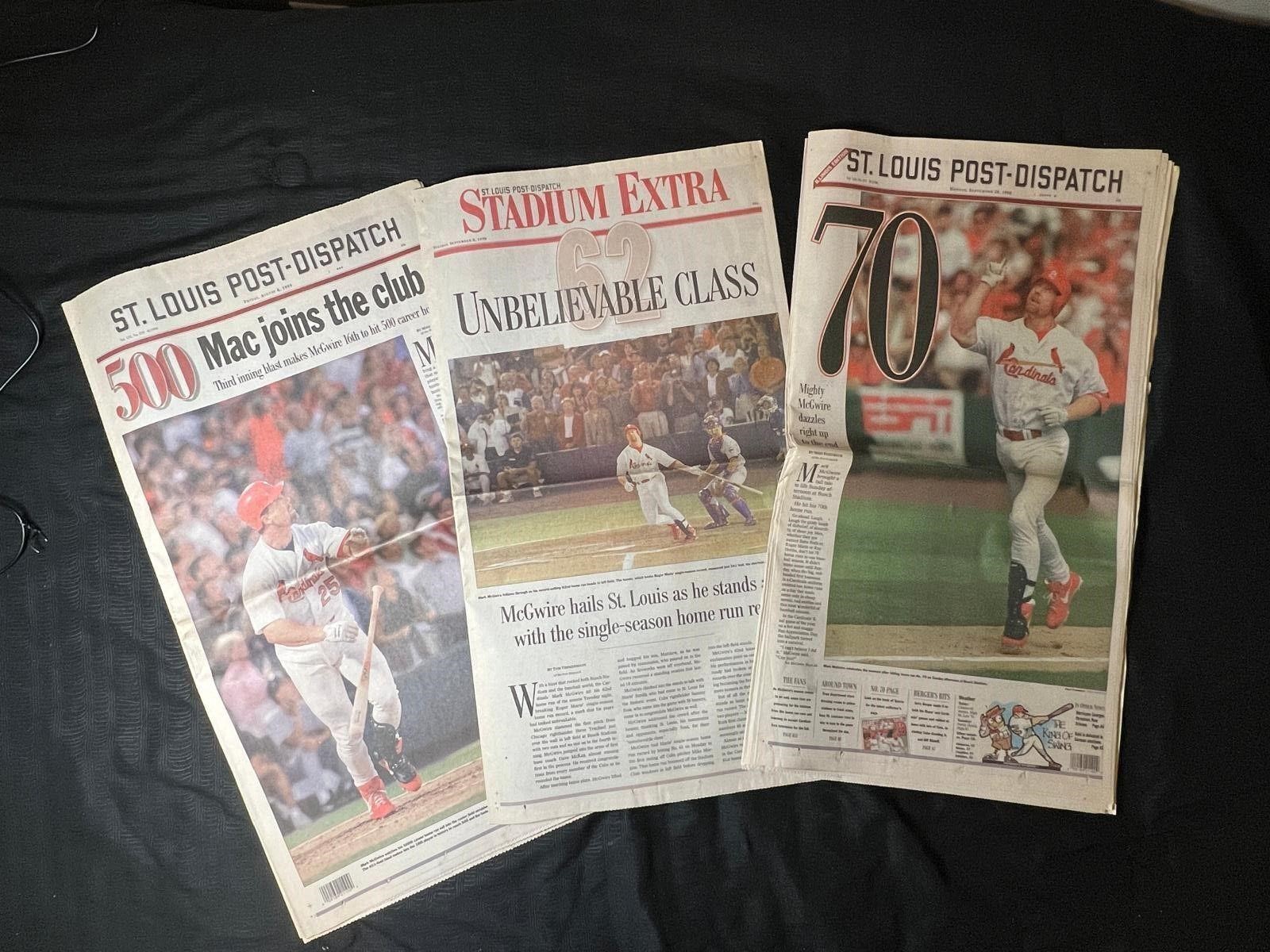 3 Mark McGwire ST Louis Newspapers   STL Cardinals