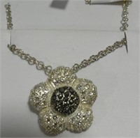 STERLING ITALY FLOWER NECKLACE
