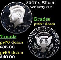 Proof 2007-s Silver Kennedy Half Dollar 50c Graded