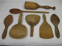 Wood Butter Paddles, Masher & Spoon