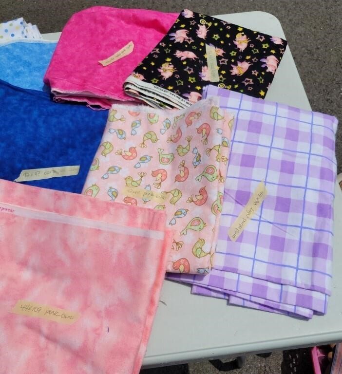 Assorted Lot Of Flannel Fabric Of Various Sizes