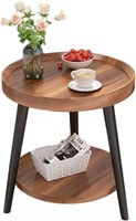 SHENGTIAN 2-Tier Round Side Table/Bedside Table