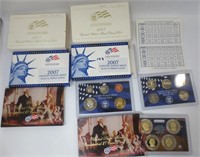 2 - 2007 Proof sets, w/state qtrs & Pres $1