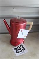 Red Aluminum Coffee Pot (U234B)