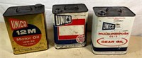 3 pcs- Vintage OIl cans- two US gallons