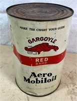 1940s Gargoyle RED MobilOil - 5qt SEALED / FULL