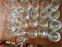 many assorted wine champagne glasses