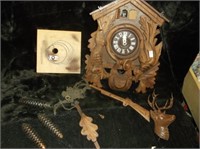 GORGEOUS ANTIQUE HAND CARVED CUCKOO CLOCK