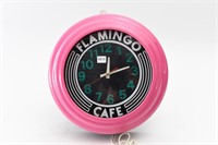 FLAMINGO CAFE NEON CLOCK