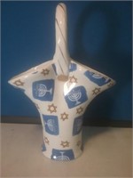Hanukkah handled vase basket 10 inches tall