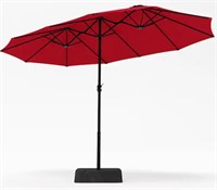 PHI VILLA 15 ft. Market Patio Red Umbrella 2-Side