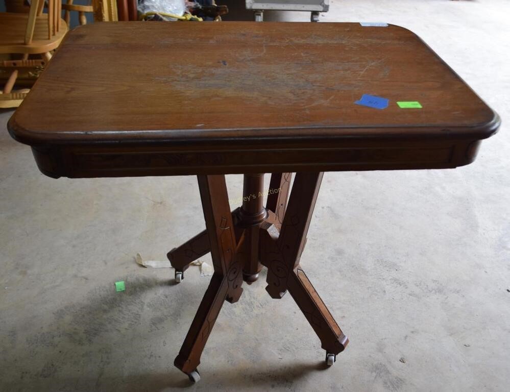 Eastlake carved library table