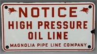 Porcelain Magnolia Pipe Line Company Sign