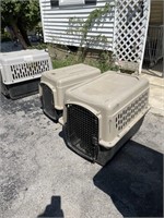 2 small and medium animal carrier crates
