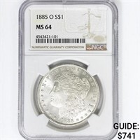 1885-O Morgan Silver Dollar NGC MS64