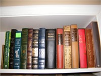 CTS OF TOP BOOKCASE SHELF (15 BOOKS & BALL &