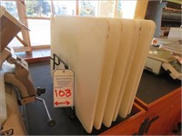 LOT, (6) POLY BOARDS W/RACK