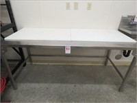 6' SS WORK TABLE W/NSF POLY TOP