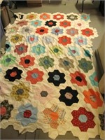 2pc Vintage Hand Made Folk Art Quilt Tops