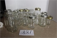 CANNING JAR LOT OVER 20 QTS, JELLIES