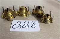 4 QUEENE ANNE OIL LAMP BURNERS #1 AND 2