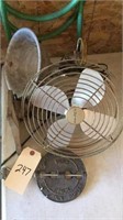 Vintage fan, work light, cast iron damper
