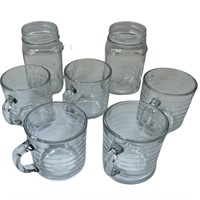 Collection of Vintage Glass Mugs and Jars