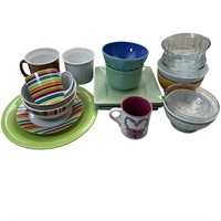 Assorted Ceramic and Glass Dishware Collection
