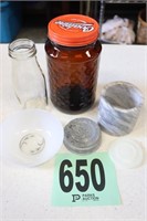 Vintage Jar, Milk Bottle, Zinc Lid & Misc. (B1)