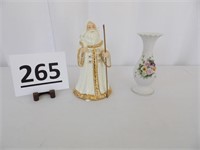 Lefton China Musical Santa & Vase