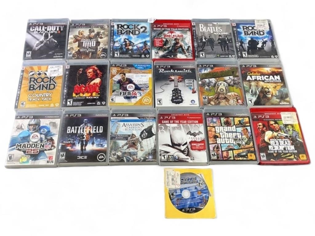 15+ PlayStation 3 games call of duty II, GTA V,