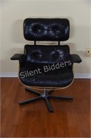 Herman Miller "STYLE" Black Leather Lounge Chair