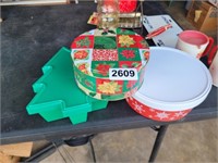 3 PLASTIC CHRISTMAS CONTAINERS