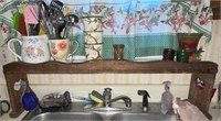 Over the Sink Wooden Shelf Plus Contents –