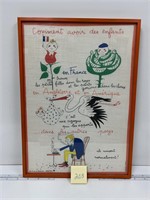 Vintage JACQUES CHARMOZ Kitchen Tea Towel Framed