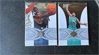 2 Cards Exquisite Collection Lot: Antawn Jamison a