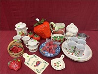 24 PCs. Assorted Strawberry Kitchen Items: