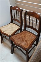 (2) Woven Cane Chairs