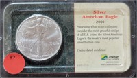 2000 UNC SILVER AMERICAN EAGLE $1 COIN