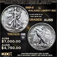 ***Auction Highlight*** 1919-s Walking Liberty Hal