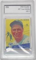 1934 Lou Gehrig Card