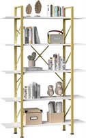 YITAHOME 5 Tier Bookcase  Artsy Modern Bookshelf