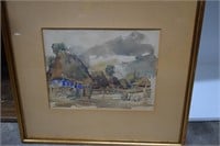Framed & Signed Watercolor  18-1/2 x 17