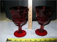 2 Fostoria Ruby Red Glasses