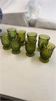 8 Green Fostoria Glasss