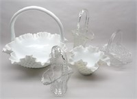 Group of Glass Baskets