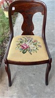 Mahogany Empire Needlepoint Side Chair