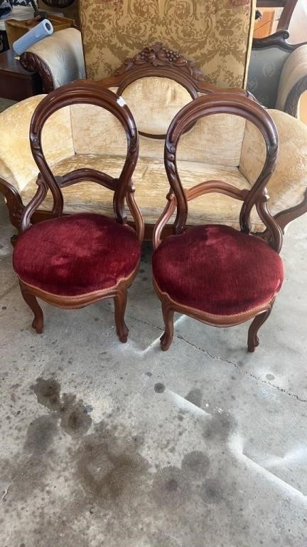 Pair of Walnut Victorian Side Chairs