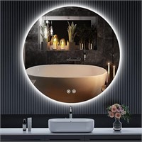 SHUAFA 36" LED Round Bathroom Mirror