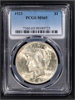 1923 $1 Peace Dollar PCGS MS65 GEM